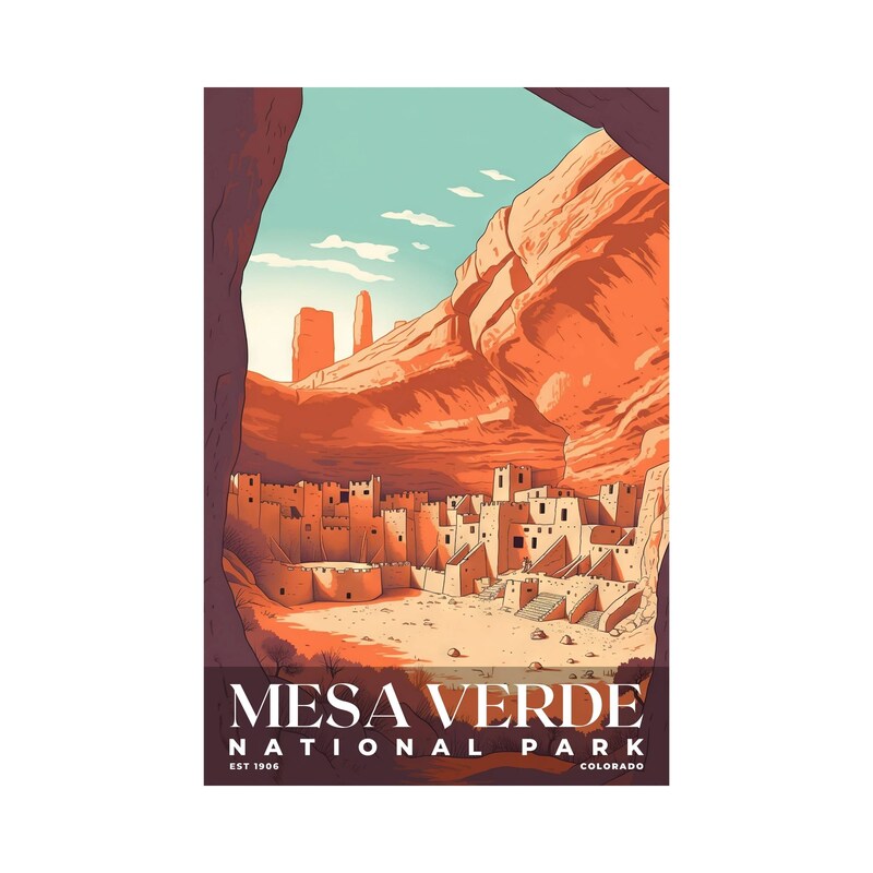 Mesa Verde National Park Poster, Travel Art, Office Poster, Home Decor | S3